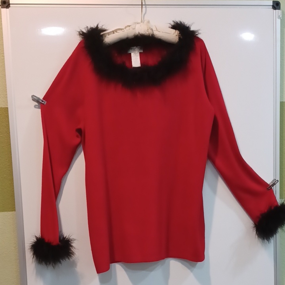Worthington Red and Black Sweater